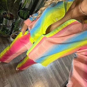 Button down and tailored pants sold as a Set